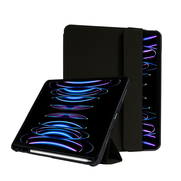 Калъф Crong, за Apple iPad Air 10.9"/iPad Pro 11, държач за писалка, черен