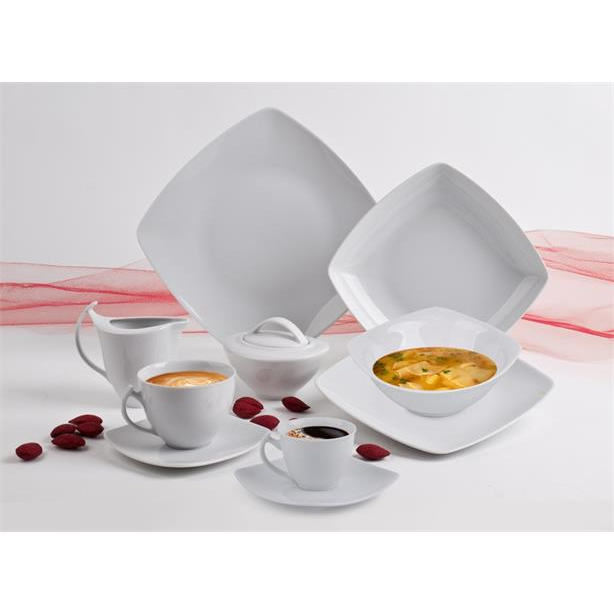 Rotberg 1200QFE002 Quadrate Lapostányér 25 cm - Fehér (6 db) (1200QFE002)