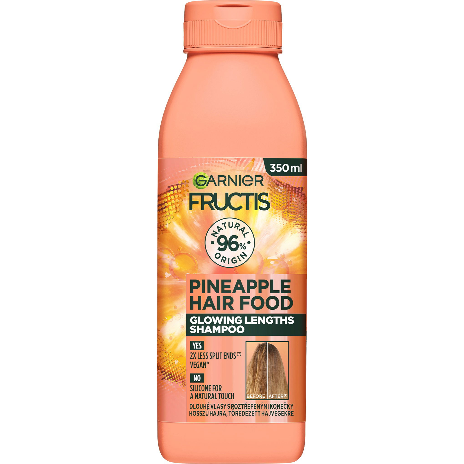 GARNIER Fructis Hair Food Pineapple Fényesítő sampon hosszú hajra 350 ml (3600542522793)
