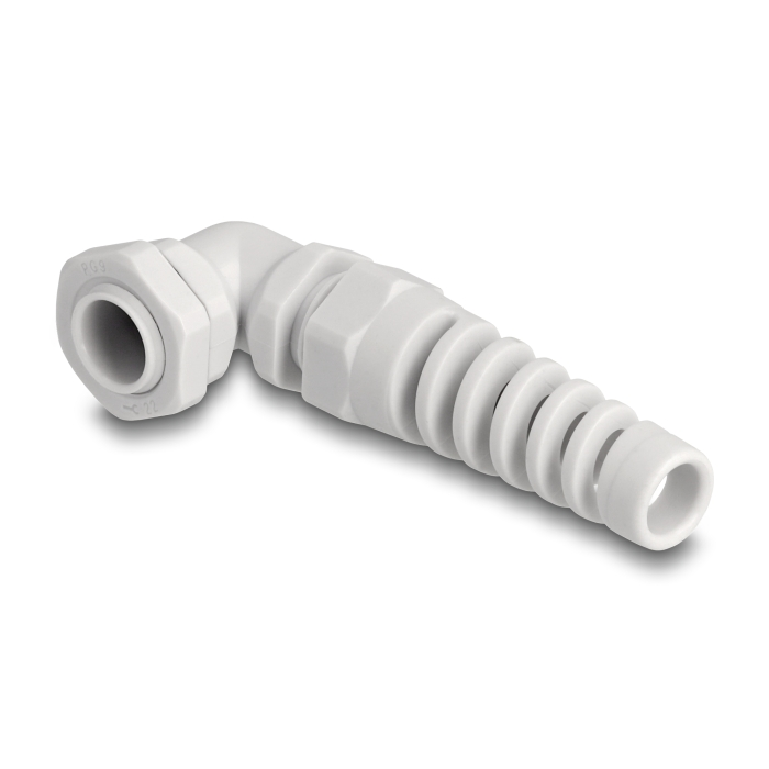 Delock Kábel tömszelence PG9 90 hajlított feszültség mentesítős szürke (60582) (60582)