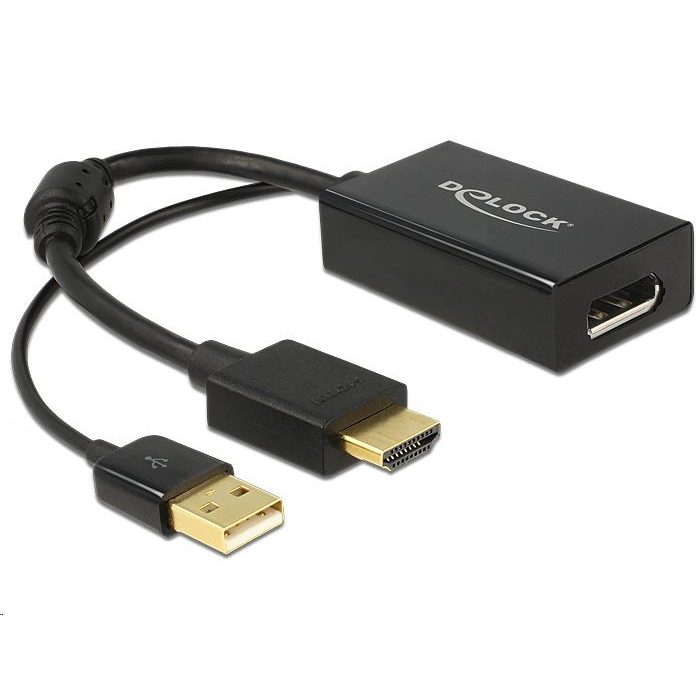 Delock 62667 HDMI-A - Displayport 1.2 adapter, audió funkcióval, fekete (62667)