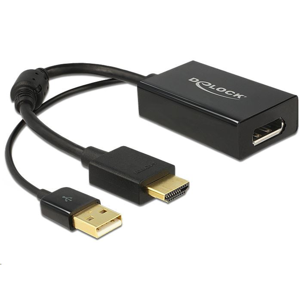 Delock 62667 HDMI-A - Displayport 1.2 adapter, audió funkcióval, fekete