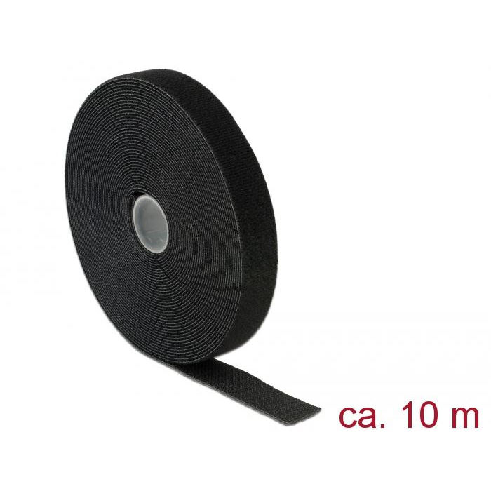 Delock 18716 tépőzáras kábelkötegelő 10m fekete (18716)