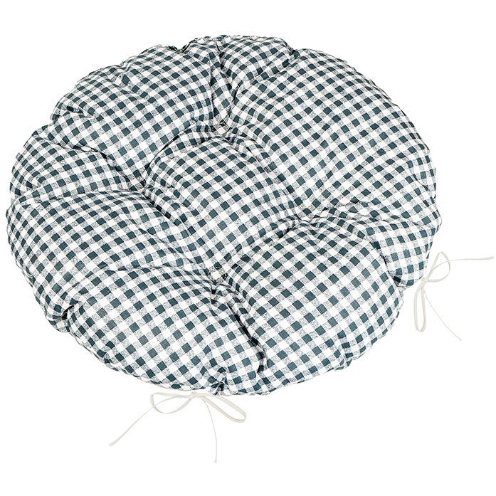 BELLATEX Ülőpárna BERTA, 62\610 kerek steppelt átmérője 40 cm, kockás, szürke (13020)