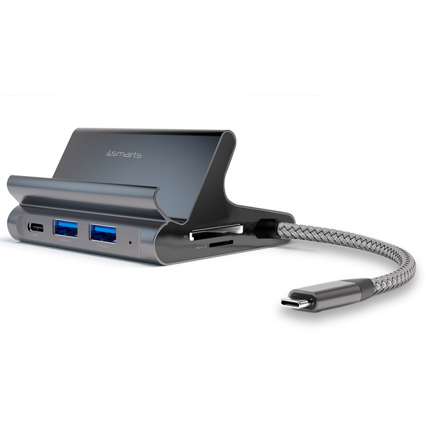 4Smarts Asztali töltőállomás 100 W 2x USB-A, 2x USB-C®, HDMI®, Mikro SD kártyanyílás, RJ45, SD kártyanyílás Power Delivery Szürke Beltér USB Power