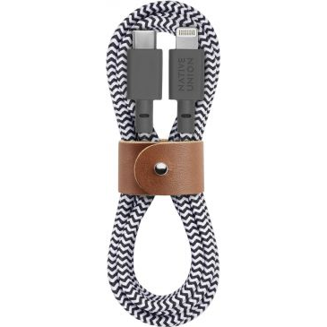 NATIVE UNION C-L Lightning Öv Kábel - 1.2 m, Zebra Mintás