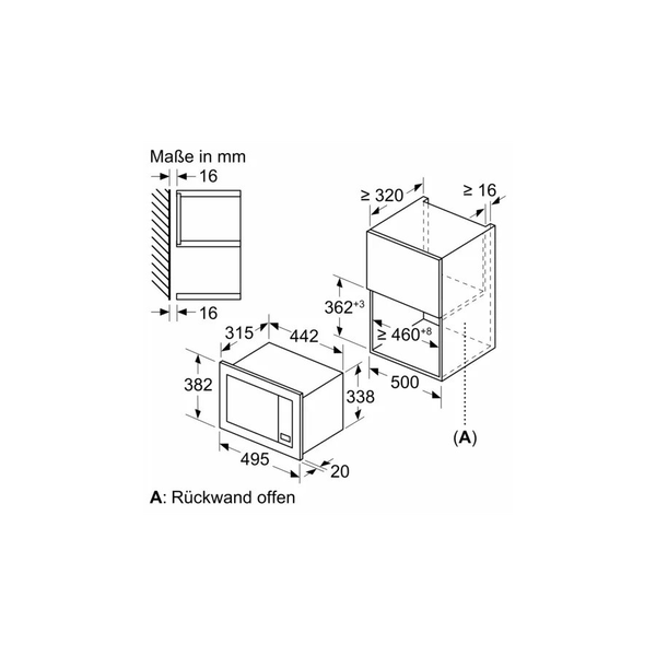Siemens iQ300 BF523LMB3 magnetron Zwart, Roestvrijstaal Solo-magnetron Ingebouwd 20 l 800 W
