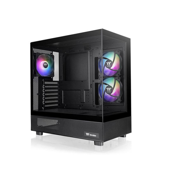 Thermaltake View 270 Plus TG Midi Torony Számítógépház + 3db 120mm ARGB ventilátor - Fekete