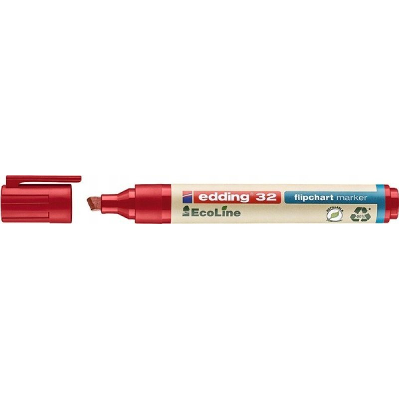 Edding 4-32002 Flipchart jelölő 32 EcoLine Ék alakú hegy 1 - 5 mm Piros 1 db (ED-32002)