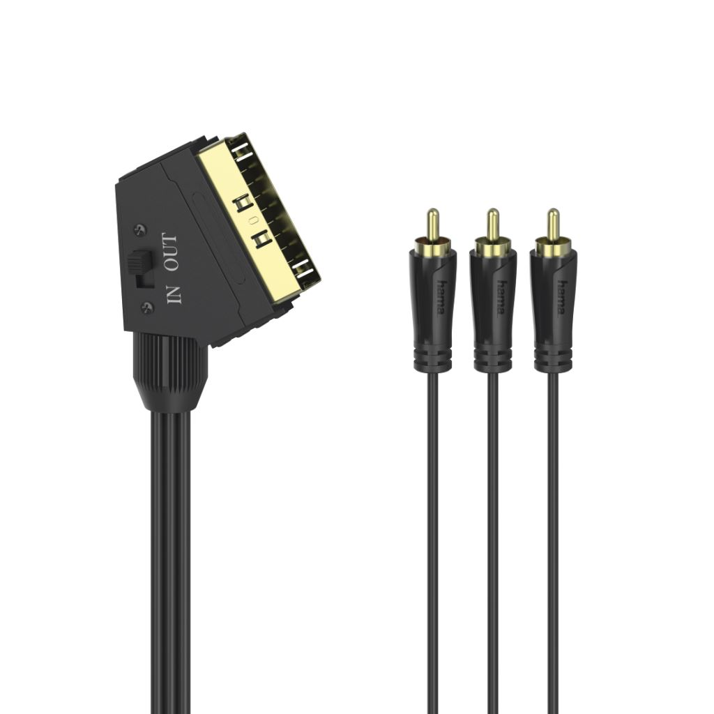 Hama 00205156 SCART kábel 1,5 M 3 x RCA Fekete (hama205156)