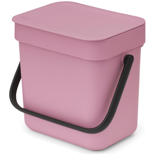 Brabantia Sort & Go konyhai szemetes felnyitható fedéllel, fogantyúval szelektív és komposzt gyűjtéséhez, 3L - A méret, rózsaszín-lila - 255427