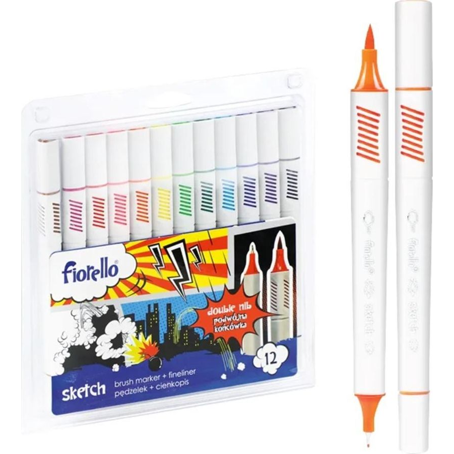 Filctoll Fiorello GR-F726-12 Színes Kétvégű 12 darabos (384136)