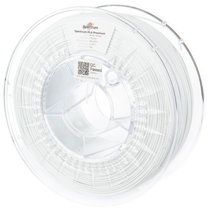Spectrum 3D nyomtatószál, Premium PLA, 1,75 mm, Arctic White, 1 kg (80042)
