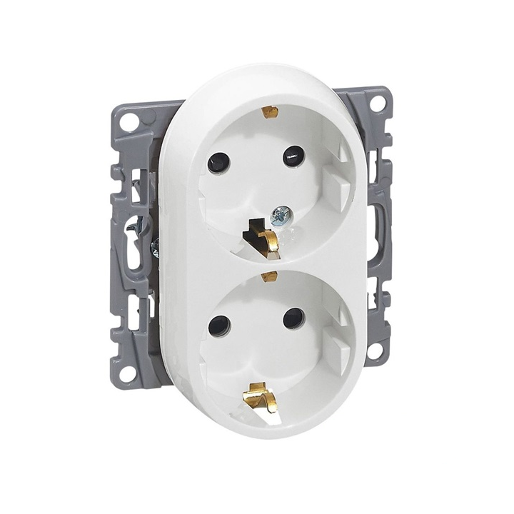 Legrand 764544 Niloé 2 db 2P+F csatlakozós fali konnektor gyermekvédelemmel (764544)