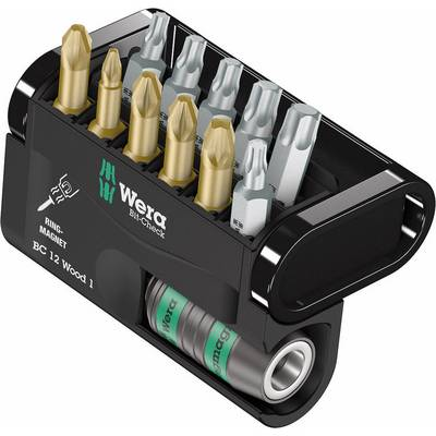 Wera Bit-Check 12 Wood 1 05057423001 Bit készlet 12 részes Kereszthornyú Pozidriv, Kereszthornyú Phillips, TORX (05057423001)