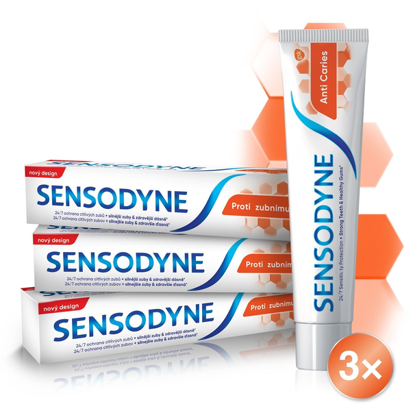 SENSODYNE Anti Caries fogszuvasodás ellen 3 × 75 ml