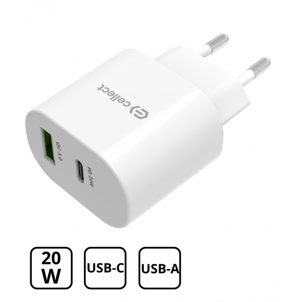 Hálózati gyorstöltő adapter 20W, Fehér