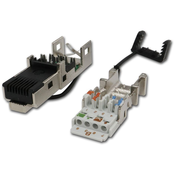 Telegärtner 100007492 STX RJ45 csatlakozó T568B CAT6 100007492 Dugó, egyenes Cink-szürke 1 db
