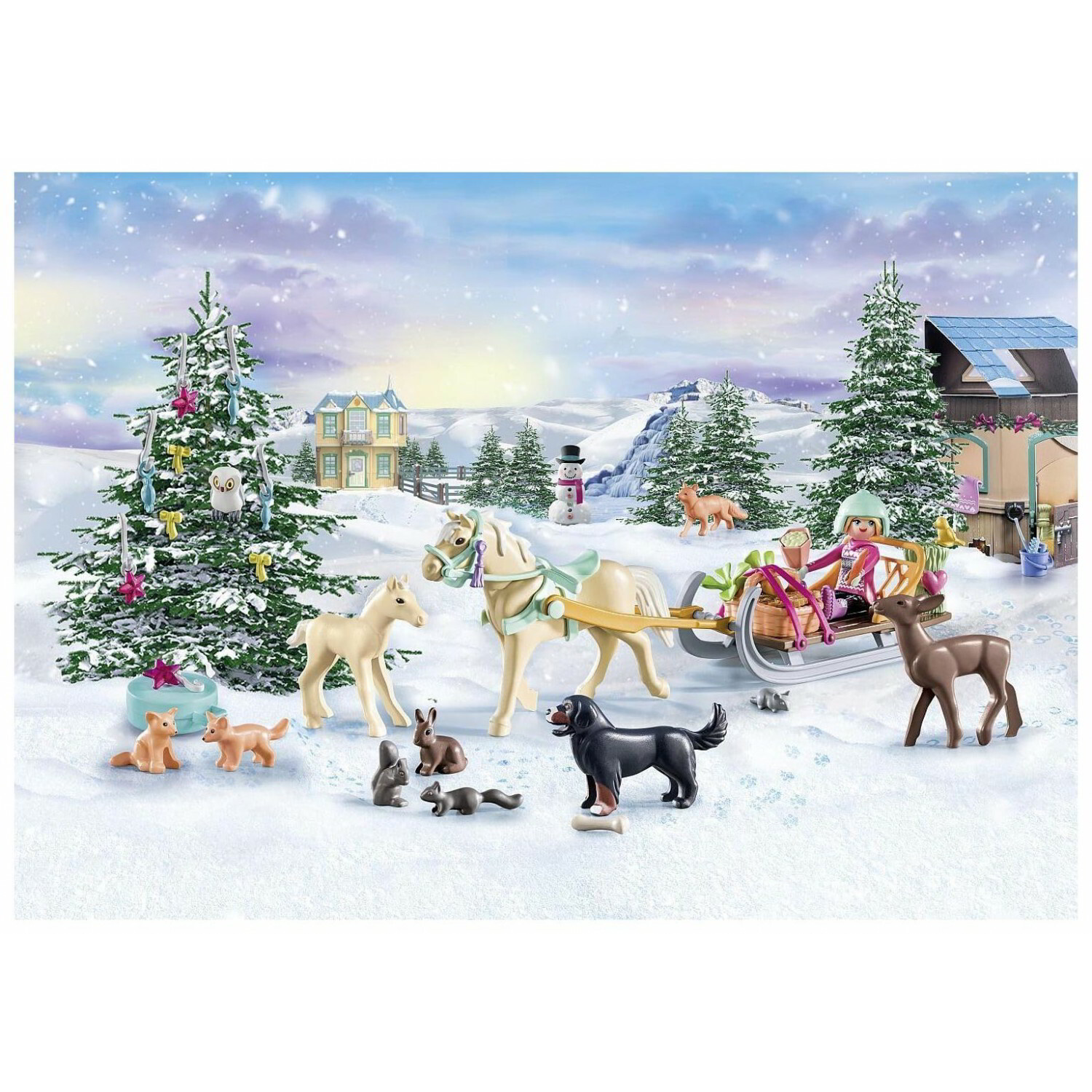 Playmobil Country Adventi Naptár Lovas Világ: Karácsonyi szánkózás (71345)