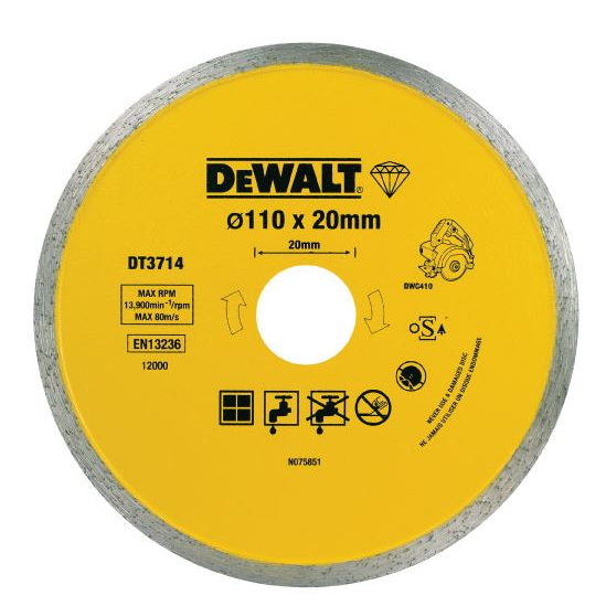 DeWalt DT3714-QZ Gyémánt Vágótárcsa - 110 x 20 mm (DT3714-QZ)