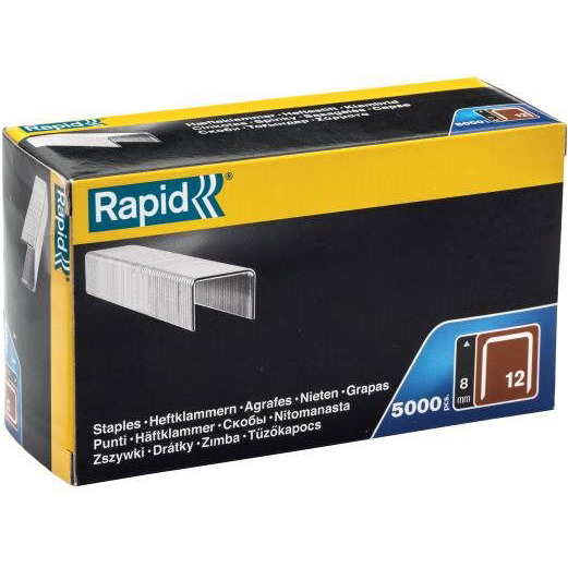 Rapid Tűzőkapocs, 12 / 8 mm, 5000 db, dobozban (40100518)