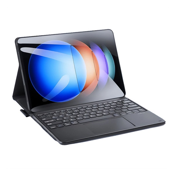 Dux Ducis tok álló, bőr hatású (FLIP, bluetooth billentyűzet, asztali tartó, QWERTY, angol nyelvű, ceruza tartó) FEKETE Xiaomi Pad 6S Pro (GP-157411)