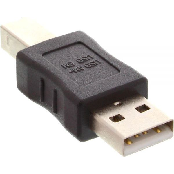 InLine 33443A csatlakozó átlakító USB 2.0 A male USB 2.0 B Fekete (33443A)