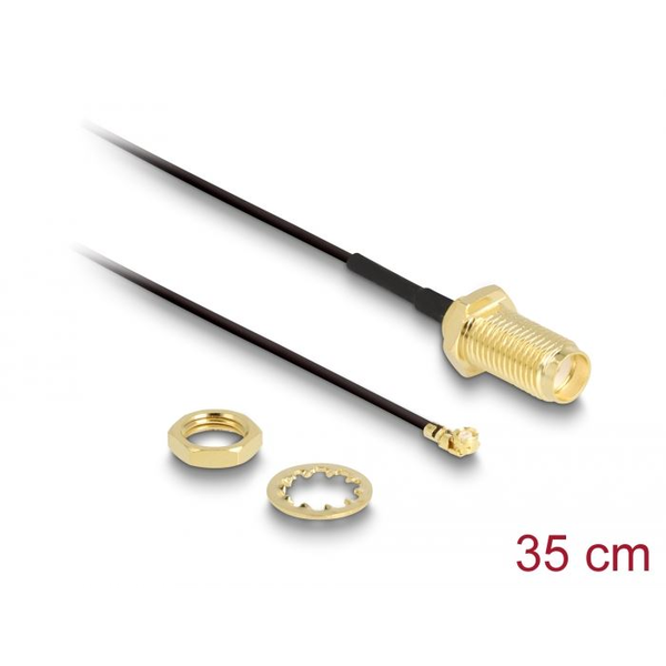 Delock SMA jack - MHF I csatlakozó 1.37 antenna kábel 35cm (88824)
