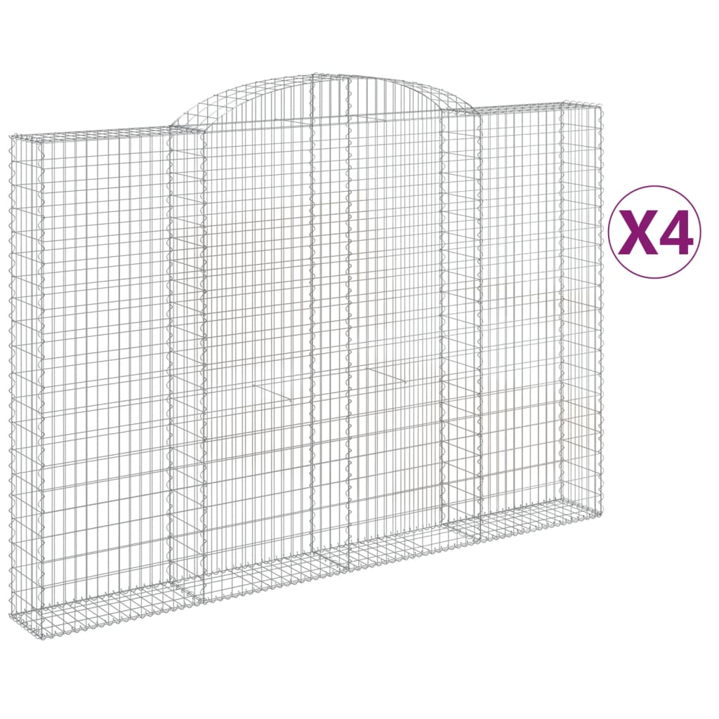 4 db íves horganyzott vas gabion kosár 300x30x200/220 cm (3146613)