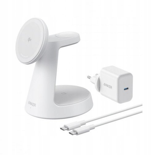 ANKER MagGo 3in1 Vezeték nélküli töltőállvány dokkoló 15W fehér (B25M4G21)