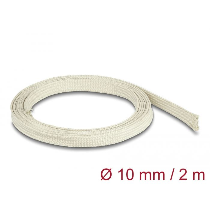 Delock fonott kábelharisnya nomex szálakból 2m x 10mm fehér (20893) (Delock20893)
