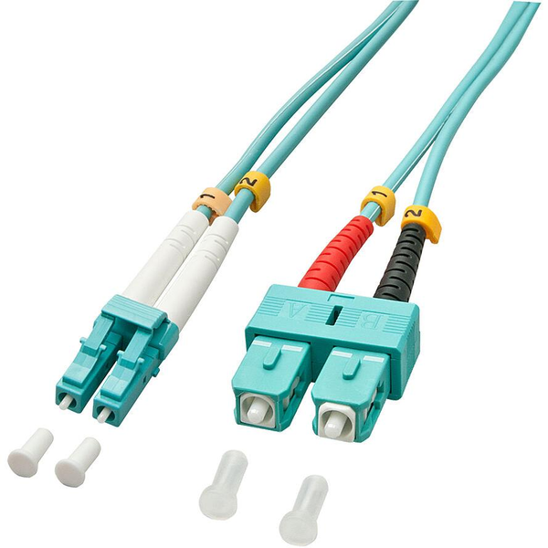 Lindy 10m OM3 LC - SC Duplex InfiniBand og fiberoptisk kabel Turkis