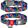 Nylon dog collar with QR code Waudog "Fig" size S