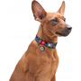 Nylon dog collar with QR code Waudog "Fig" size S