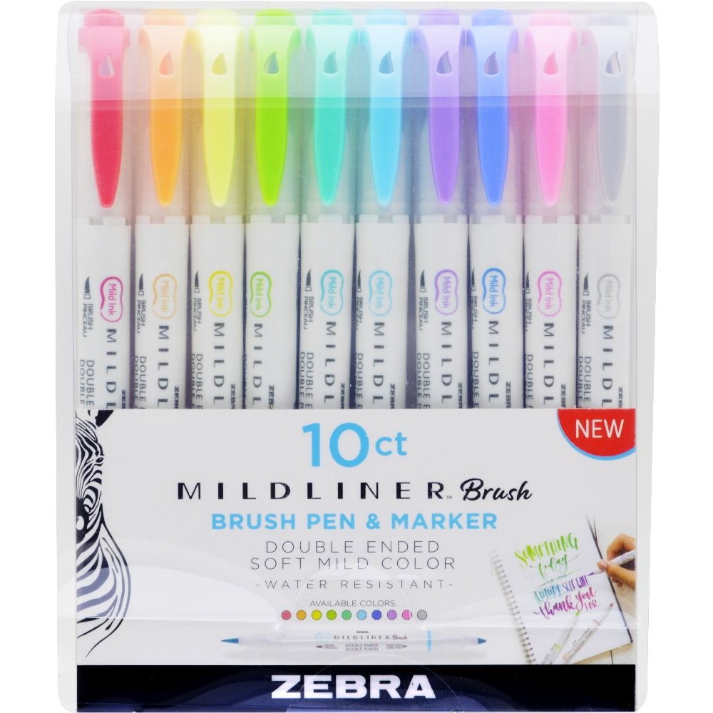 Zebra Mildliner Brush&Marker kétvégű Ecsetirón készlet - Vegyes színek (79101)