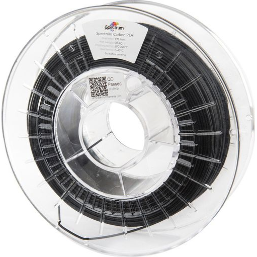 Spectrum Filaments 80465 PLA Carbon 3D nyomtatószál PLA-CF Szénszál erősítésű, Matt 1.75 mm 500 g Fekete 1 db (80465)