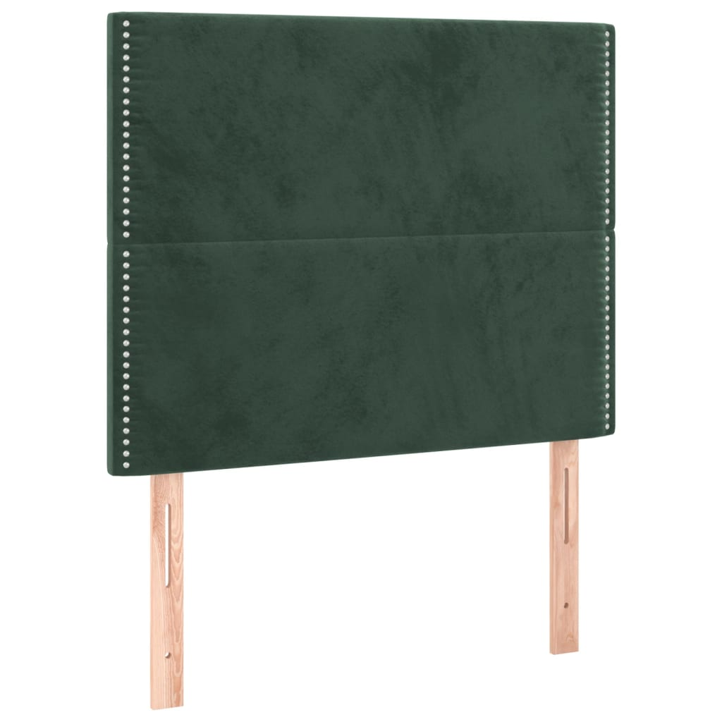 sötétzöld bársony fejtámla 100x5x78/88 cm (3116237)