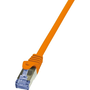 Кабел S/FTP LOGILINK Cat6a, LSZH, Мед, 1 м, Оранжев, AWG26, Двойно екраниран CQ3038S