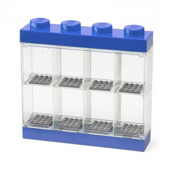 LEGO Minifiguren Vitrine blau (blau/transparent, transparent)