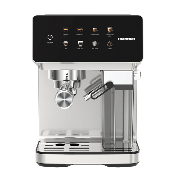 HEINNER CreamyBlend eszpresszó kávéfőző tejtartállyal 20 bar 1.6L 1350W fekete/inox HEM-LK20DMLK