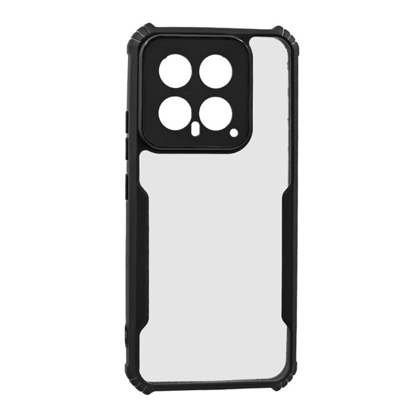 Szilikon telefonvédő (ütésállóság, légpárnás sarok, akril hátlap, kameravédő) FEKETE Xiaomi 14 "Gigapack csomagolás" (GP-155810)