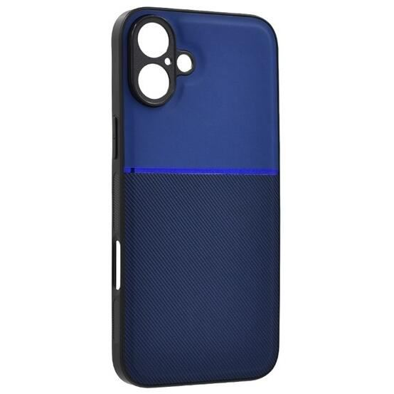 Gigapack Apple iPhone 16 5G mágneses, bőr hatású, csíkos mintás tok sötétkék (GP-159957) (GP-159957)