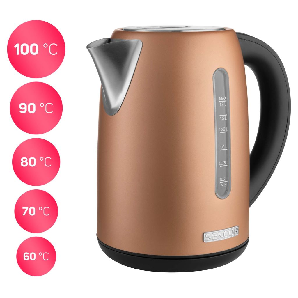 Sencor SWK 7706GD vízforraló hőmérséklet szabályozóval aranyszínű (SWK 7706GD)