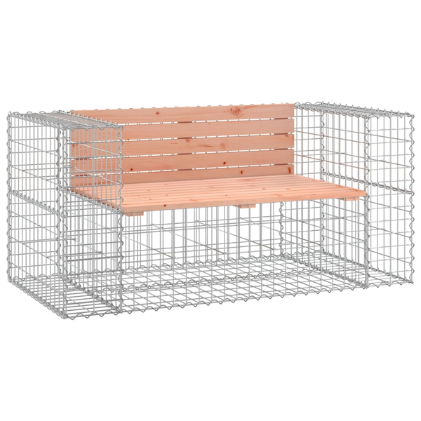 tömör duglászfenyő gabion kerti pad 143 x 71 x 65,5 cm