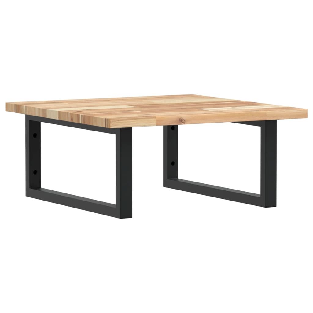 acél és tömör akácfa falra szerelhető mosdópolc (3302761)