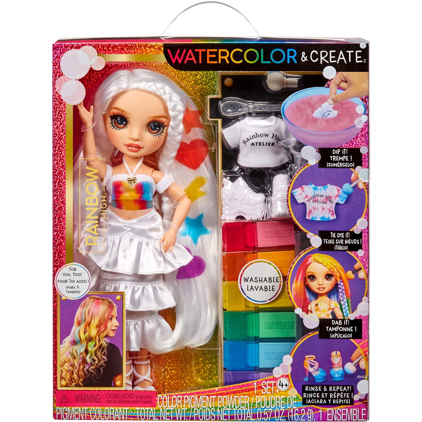 Rainbow High Watercolor & Create Fashion Doll Brown Eyes (507598-EUC)