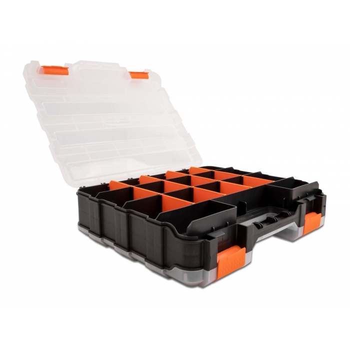 Delock 18417 320x270x80mm 34 rekeszes narancs-fekete rendező doboz (18417)