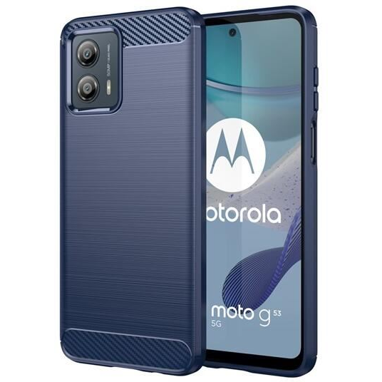 Gigapack Motorola Moto G53 (XT2335) szálcsiszolt, karbon mintás tok sötétkék (GP-136884) (GP-136884)