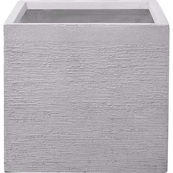 Maceta Blanca Sólida De Fibra De Arcilla Cuadrada 50 X 50 X 46 Cm Resistentes A Los Rayos Uv Paros - Blanco