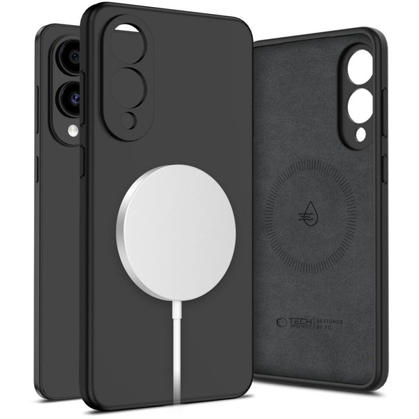 Tech-Protect Liquid Silicone MagSafe case for Samsung Galaxy S25 Edge - black